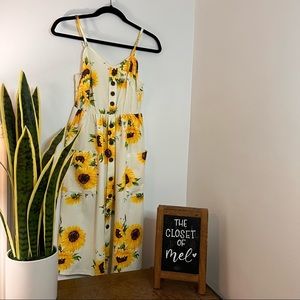 SHEIN White Sunflower Cami Dress